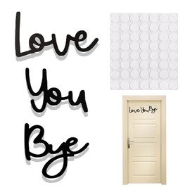 Love You Bye Above Door Sign,Wooden Modern Minimalist, Handcrafted Plywood Script,Elegant Wall Decor Sticker for Hallway,Express,Easy Installation,Daily Dose of Positivity,Perfect for Adding a Warm