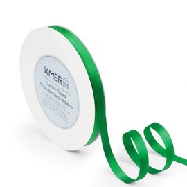 3/8 inch Double Faced Polyester Emerald Green Satin Ribbon, Perfect for Gift Wrapping Very Suitable for Weddings Party Hair Bow Invitation Decorations and More (50 Yards)