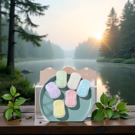 5 Boxes Blue Portable Soaps Sheets, Mini Portable Travel Soap Paper Sheets Disposable Water Soluble Hand Washing Bath Scented Paper Soap Camping Soap and Shampoo for Outdoor,Outdoor Recreation