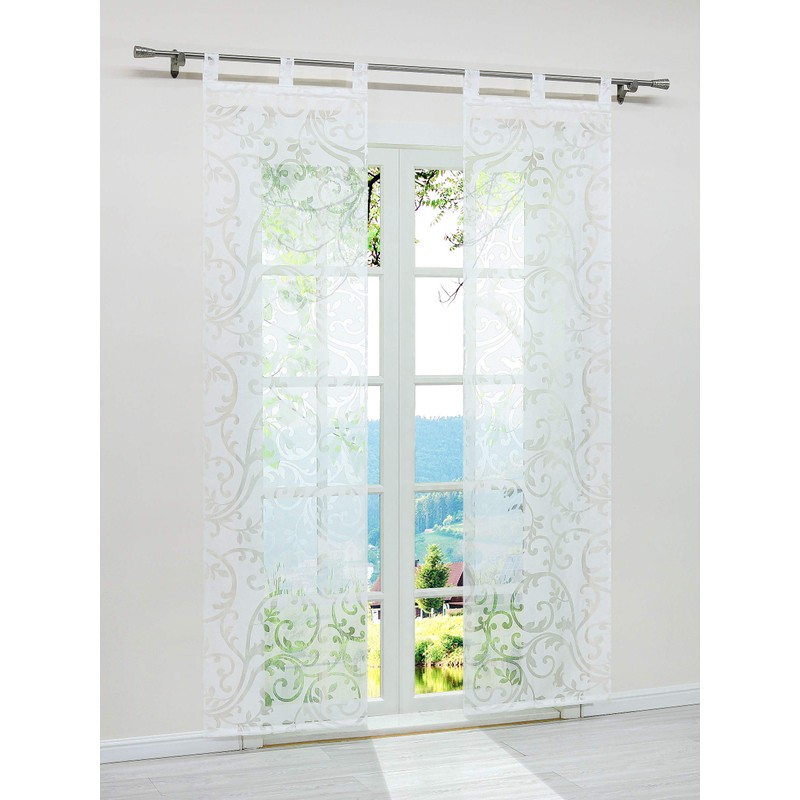 ESLIR Sliding Curtains, Burnout Panel Curtains, Set of 2 Curtains