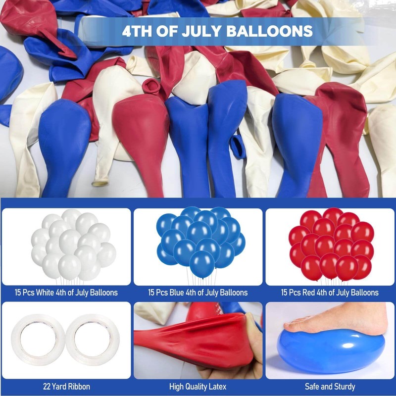 LOJAYUVE Juneteenth Day Latex Balloons with Ribbons, 45 Pack (12