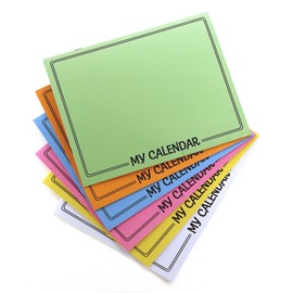 Hygloss Products Blank Calendar Books - Make Your Own Scrapbook - Assorted Bright Covers with White Pages - 12 Gridded Months - 8.5 x 11" - 6 Calendars