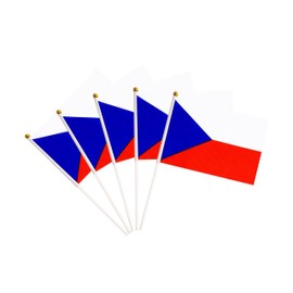 50 Pack Czech Republic Czechia Flags Small Mini Hand Held Czech Republic Czechia on Stick Flags, Miniature National Country Flags,Party Decorations Supplies for Parades,International Festival