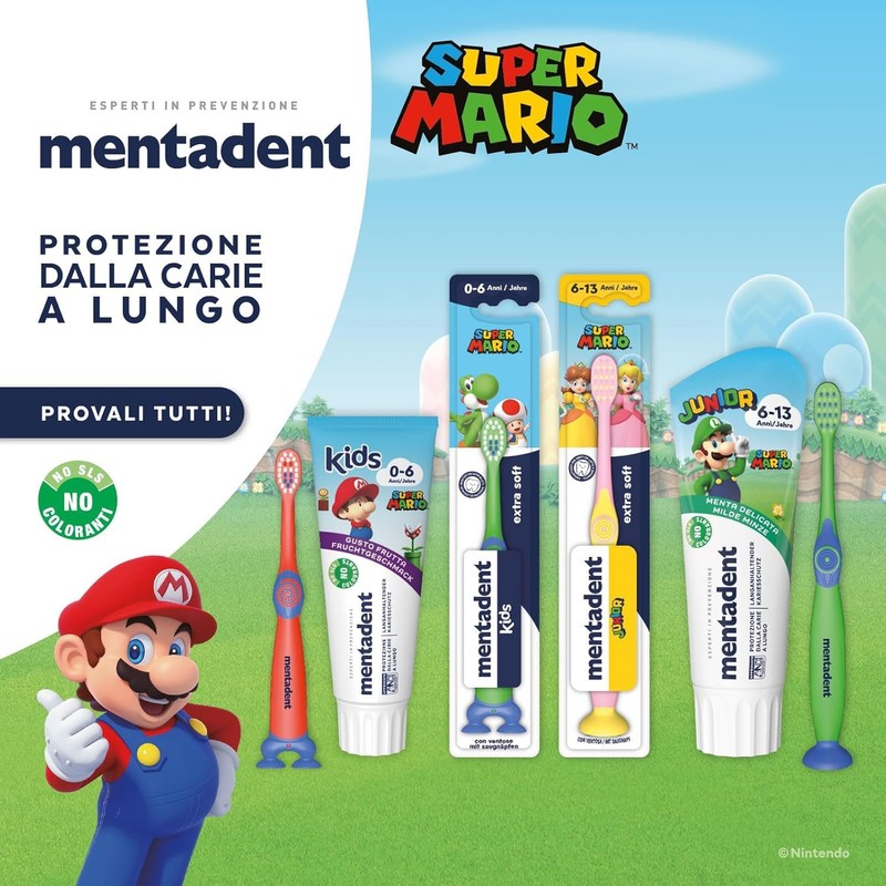 Mentadent Spazzolino Kids, Spazzolino Bambini 0-6 Anni, Personaggio a Sorpresa,