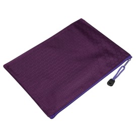 PATIKIL Waterproof Zipper File Bags, 5 Pack A5 Size Document Pocket Storage Organizer Pouch for Travel Office Supply, Dark Purple