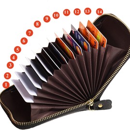 Outrip RFID Small Credit Card Holder Wallets for Women Zipper Coin Purse with Keychain (Glitter Black)