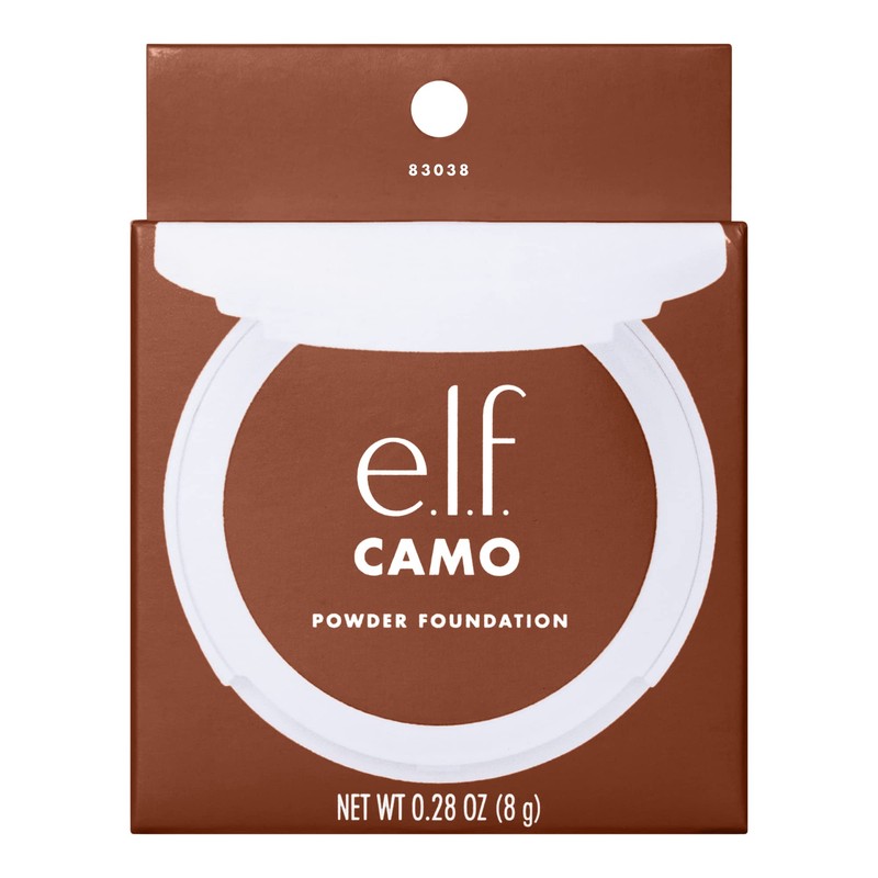 e.l.f. Camo Powder Foundation, Lightweight, Primer-Infused Buildable & Long-Lasting Medium-to-Full