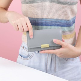 HAIWILL Women's Medium PU Leather Wallet Women's Small Many Compartments Purse Women's Small with RFID Protection 13 Card Slots Purse Women's Medium Size, orange, Casual