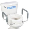 Raised Toilet Seat with Handles for Seniors, Fits Round Toilet