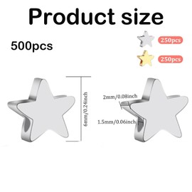 500 PCS Star Beads, Bracelets Making Accessories, Star Shape Spacer Beads, Cute Plastic Beads, Used for Jewelry Making, Christmas DIY Craftsmanship(Gold and Silver)