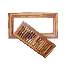 BambooMN 6 3/4" Inch x 12 5/8" Inch Strand Woven Bamboo Floor Register Air Vent Flat Cover - Tiger - 2 Covers