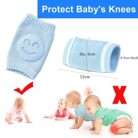 IOURVYA 3 Pairs of Knee Pads Baby Crawling Rubber Dots Non-Slip Cotton Baby Knee Pads Crawling Aid for Unisex Babies, multicoloured