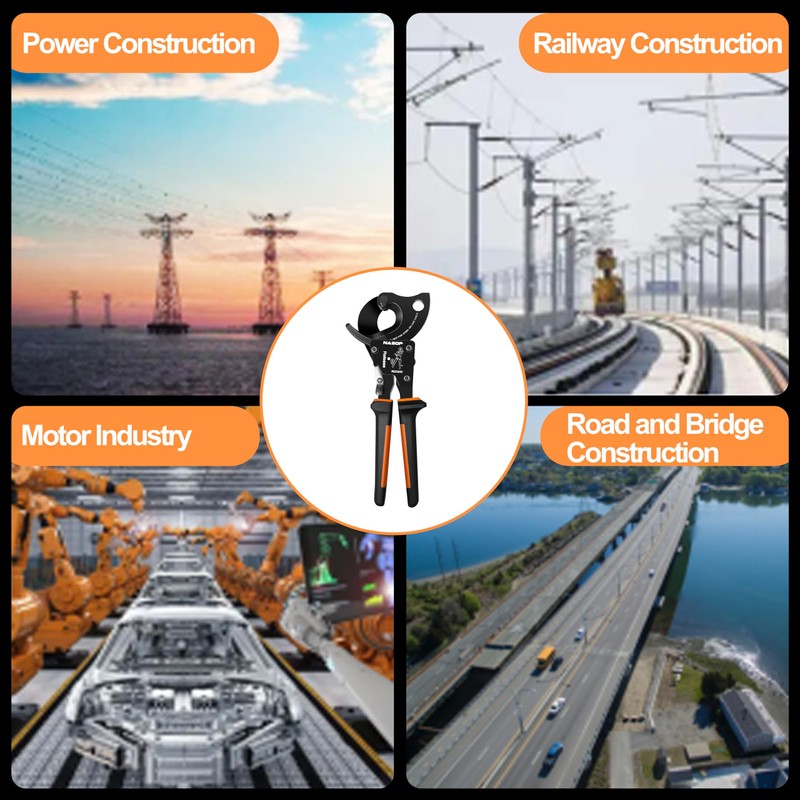 Nasop Compact Heavy Duty Ratcheting Cable Cutter for 300MCM copper