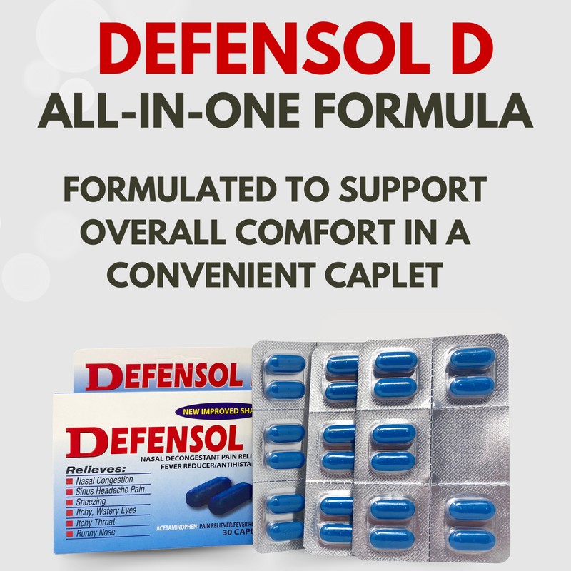Menper Defensol D Tablets, Multi-Symptom Formula for Comfort-30 Caplets