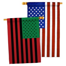 African American House Flags Pack Black History Juneteenth Jubilee Days Americans Independence Day USA Applique Small Decorative Gift Yard Banner Made In 28 X 40