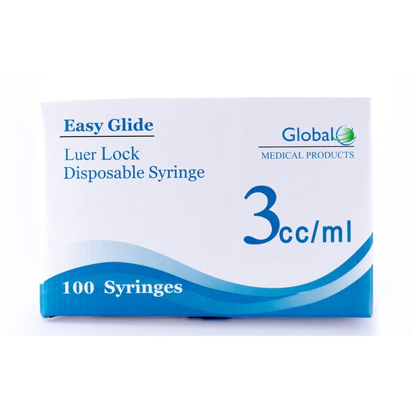 3cc Luer Lock Syringe (No Needle), Box of 100