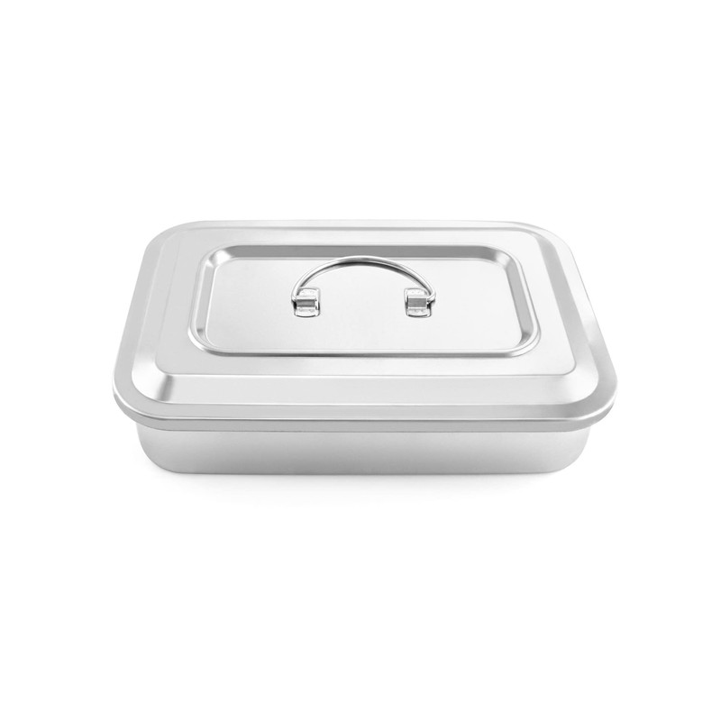 QWORK Medical Stainless Steel Instrument Tray Organizer Holder with Lid