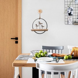 Wood Seabird Beach Wall Hanging Decor Rustic Ocean Seagull Ornaments Nautical Theme Vintage Coastal Decoration for Home Lake House Bathroom Bedroom Living Room