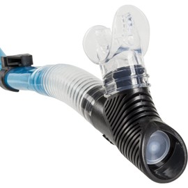 IST Semi Dry Snorkel with Flexible Tube, Splash Guard & Hypoallergenic Mouthpiece for Snorkeling & Scuba Diving (Teal with Clear Silicone)