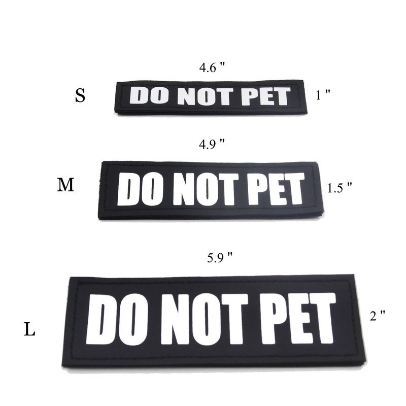 2 Pack Reflective Service Dog Patches with Hook Back for