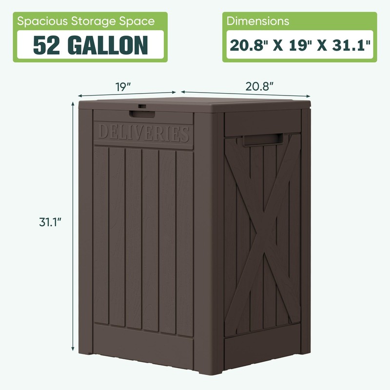 Greesum 52 Gallon Large Outdoor Package Delivery Box for Porch,