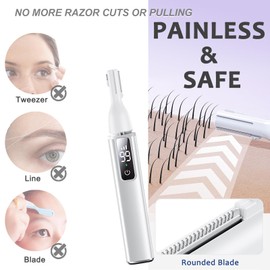 LAIKME Nose Ear Hair Trimmer for Men – Eyebrow Hair Razor 2-in-1 Rechargeable Facial Hair Razor Nasal Hair Clipper Dual-Edge Face Shaver for Face Nose Peach Fuzz for Women