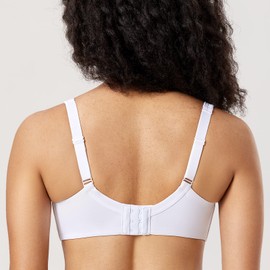 DELIMIRA Women's Balconette Bra Plus Size Full Coverage Tshirt Seamless Underwire Bras Back Smoothing White 44E