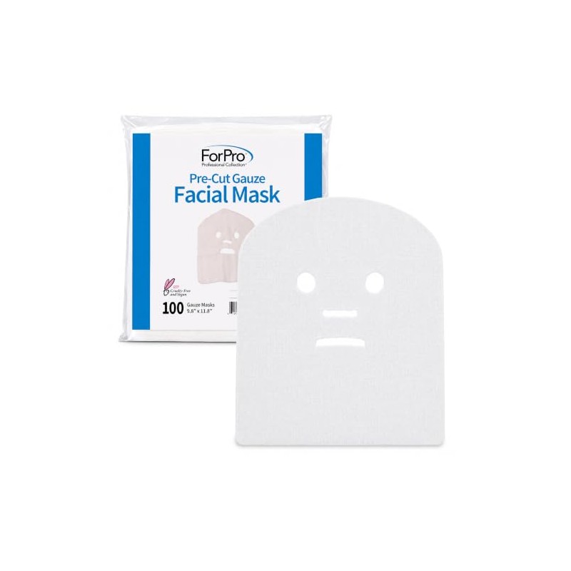 For Pro Precut 100% Cotton Gauze Facial Mask, 100 Count