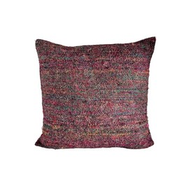 Maker's Craft Decorative 20 x 20 Inches Hand Woven Throw Square Cotton Pillow Cover in Vintage Texture Weave Boho for Bed, Sofa, Chairs (Solid Multi)