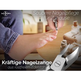 Professional Nail Clippers, Toenail Clippers with Buffer Spring, Sharp Universal Pliers for Toenails and Fingernails, Nail Clippers, Alternative Foot Care Pliers, Pedicure with Case (14 cm InstrumenteNRW)