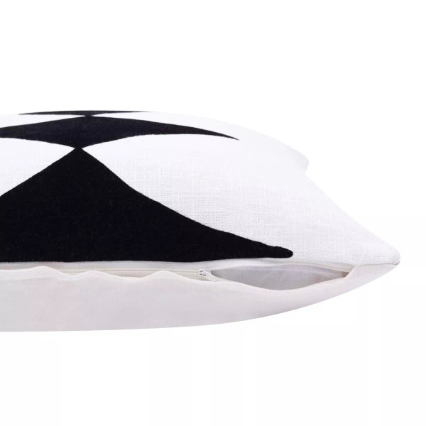 20 X 20 Black And White 100% Cotton Diamond Zippered