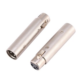 2Pcs 3 Pin XLR Male to Female Socket Connector Audio Microphone Mic Extension Adapter Gender Changer Coupler