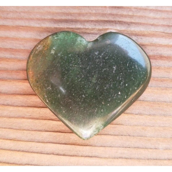 NATURAL GREEN JADE GEMSTONE PUFFY HEART 30-35mm