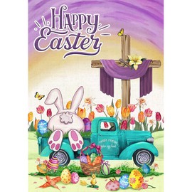 SupaDiya Easter Bunny Truck Diamond Painting Kit for Adults Beginner, 5D Full Drill Round Diamond Dots DIY Art Craft, Paint by Numbers Gem Art for Home Wall Decor (12x16 inch)