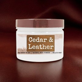 BELLE & KAT Cedar Leather Dusting Powder for Men & Women Talc-Free 8oz