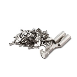 Innfeeltech Pack of 100 Non-Insulated Tin-Plated Spade Crimping Terminals, Connection Width 7.8 mm for Cable 1.5 mm² to 2.5 mm², Socket