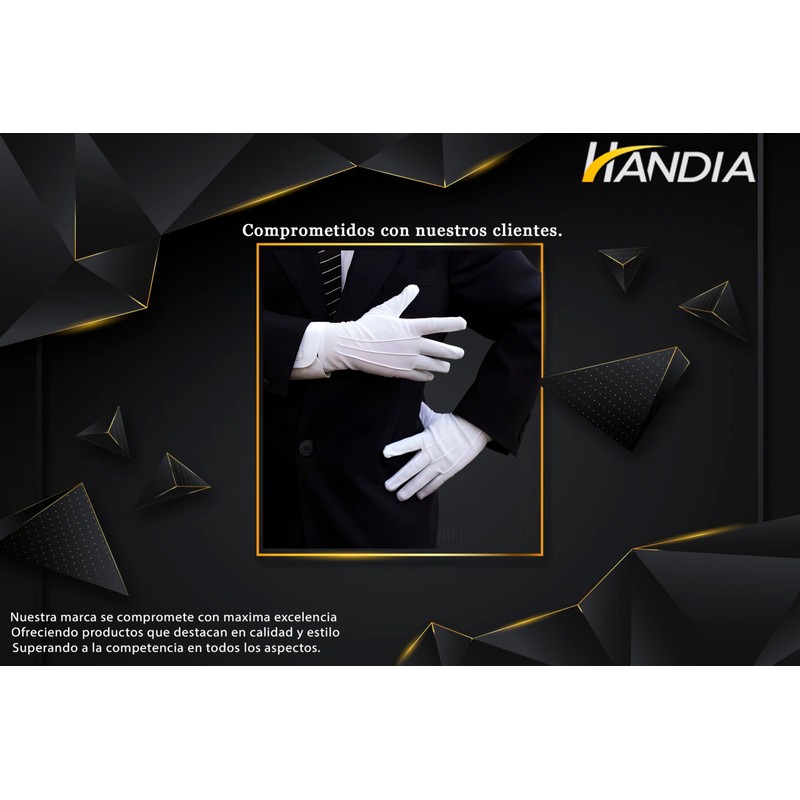 Handia - Guantes Blancos para militar, escolta, cadete, mesero, guante