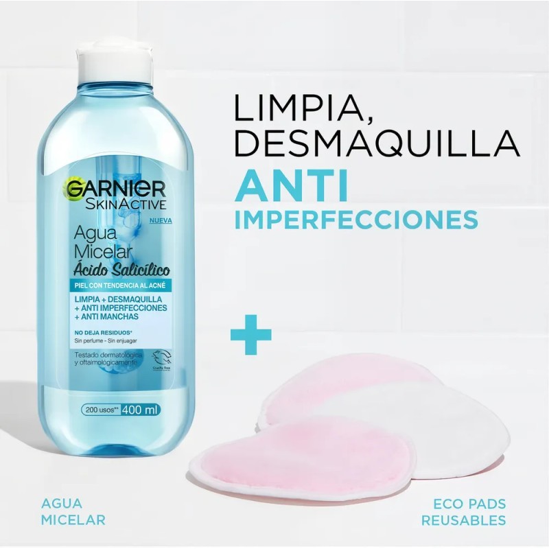 Garnier Agua Micelar Anti Acne Ácido Salicílico Skin Active