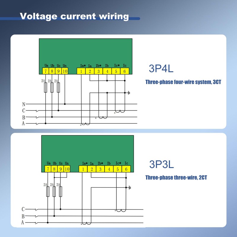3 Phase Full Power Current Voltage Power Meter Intelligent Multi-Function