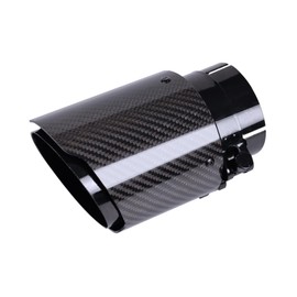 Carbon Fiber Exhaust Tip 2.5" Inlet to 4"Outlet, Universal Tailpipe 2.5 Inch Exhaust Muffler Tip (Gloss)
