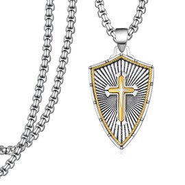 Cross Necklace for Men 925 Sterling Silver Cross Pendant Gold Cross Necklace Cross Jewelry Gifts for Men