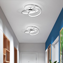 Vloitgol LED Ceiling Light Fixtures,36W Flush Mount Modern LED Ceiling Light,Cool White 6000K Close to Ceiling Lights for Hallway Bedroom Dining Room Kitchen Bathroom (Chrome, 6000K)