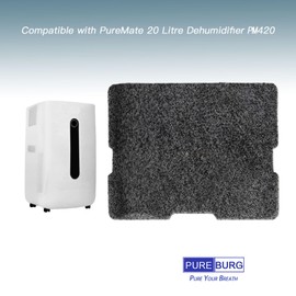 PUREBURG Replacement Filters Compatible with PureMate PM420,20 Litre Dehumidifier,6-Pack Activated Carbon Filter Air Clean Dust VOCs