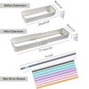 ZAAWUUT Expandable Straw Organizer Drawer,Extra Long Straw Storage Holder,Reusable Dispenser