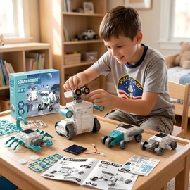 16-in-1 Solar Robot Kid, 190 Pcs STEM Educational Toy for Age 8+