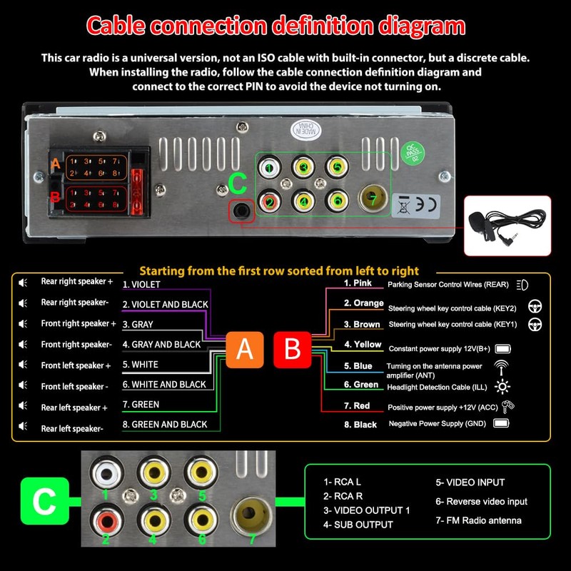 Junsun Single DIN Car Stereo with CarPlay and Android Auto,