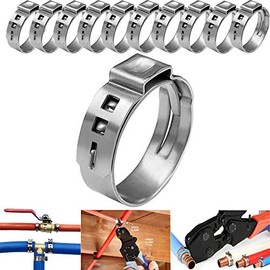 LTI Premium Quality 50 Pack 5/8 inch PEX Cinch Clamps Full 304 Stainless Steel Cinch Crimp Rings Pinch Clamps 20.8mm for PEX Tubing Pipe Fitting Connections (5/8 inch)