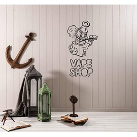 DesignToRefine Wall Decal Hookah Smoke Vape Shop Vapor Vinyl Sticker Large Decor (ed1181) Black