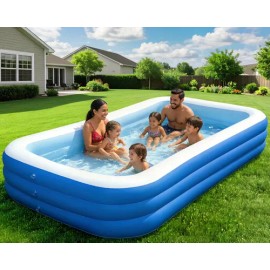 Alberca Inflables Grandes 260cm Piscinas Rectangulares Azul                                                                                           