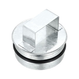 PATIKIL 4 Inch Metal Tee Cap, Galvanized Steel Duct End Cap Dry Vent Cover Ducting Sealing Tee Plug with Handle and Rubber Gasket for HVAC Systems Indoor and Outdoor Use